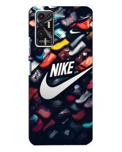 Чехол для TECNO Pova 2 (LE7n) с картинкой «Коллекция кроссовок Nike»