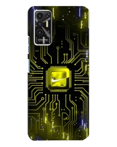 Чехол для TECNO Pova 2 (LE7n) с картинкой «Nike — золотая искра»
