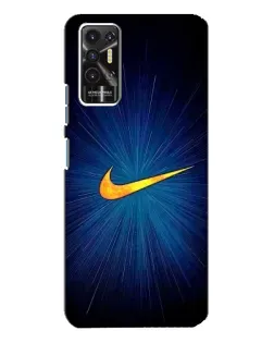 Чехол для TECNO Pova 2 (LE7n) с картинкой «Синий пульс Nike» Чехол для TECNO Pova 2 (LE7n) с картинкой «Синий пульс Nike»