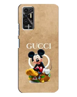 Чехол для TECNO Pova 2 (LE7n) с картинкой «Микки Маус Gucci — крафт»