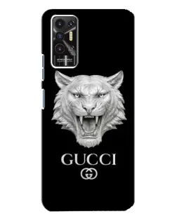 Чехол для TECNO Pova 2 (LE7n) с картинкой «Gucci — серебряный лев»