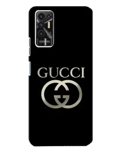 Чехол для TECNO Pova 2 (LE7n) с картинкой «Gucci — золото на черном»