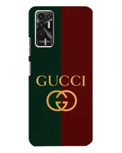 Чехол для TECNO Pova 2 (LE7n) с картинкой «Gucci — темно-зеленый градиент»