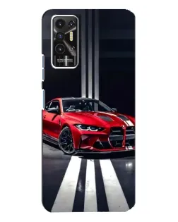 Чохол для TECNO Pova 2 (LE7n) з картинкою «Червона BMW на дорозі»