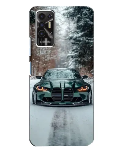 Чохол для TECNO Pova 2 (LE7n) з картинкою «BMW у зимовому лісі»