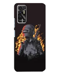 Чохол для TECNO Pova 2 (LE7n) з картинкою «PUBG — вогняний силует»