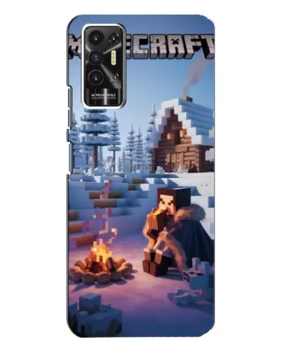Чохол для TECNO Pova 2 (LE7n) з картинкою «Зимовий Minecraft»