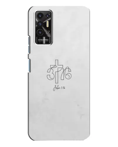 Чехол для TECNO Pova 2 (LE7n) с картинкой «Иоанна 3:16 Крест»