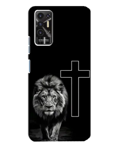 Чехол для TECNO Pova 2 (LE7n) с картинкой «Лев и Крест»