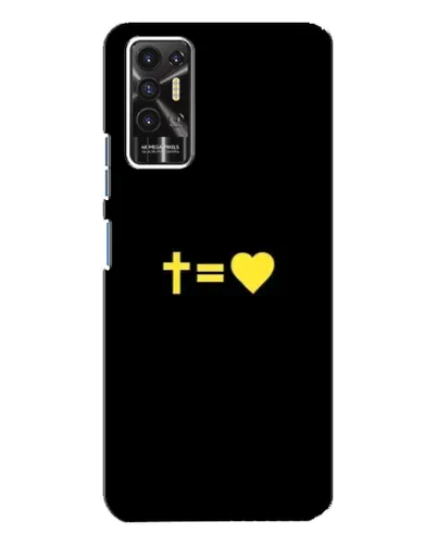 Чехол для TECNO Pova 2 (LE7n) с картинкой «Сердце и Крест»