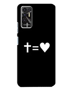 Чехол для TECNO Pova 2 (LE7n) с картинкой «Крест и Сердце»