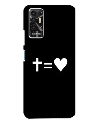 Чехол для TECNO Pova 2 (LE7n) с картинкой «Крест и Сердце»