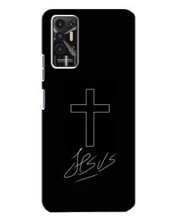 Чехол для TECNO Pova 2 (LE7n) с картинкой «Графический крест Jesus»