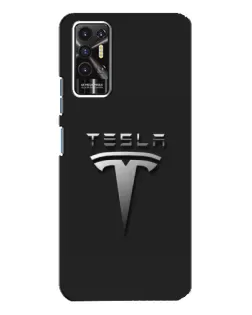 Чохол для TECNO Pova 2 (LE7n) з картинкою «Сталевий логотип Tesla»