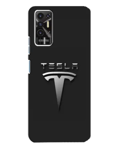 Чохол для TECNO Pova 2 (LE7n) з картинкою «Сталевий логотип Tesla»