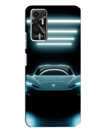 Чохол для TECNO Pova 2 (LE7n) з картинкою «Tesla в неоні»