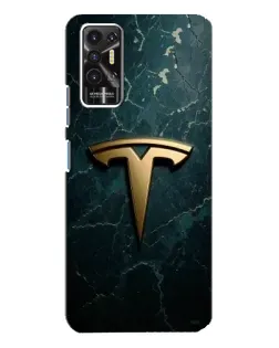 Чохол для TECNO Pova 2 (LE7n) з картинкою «Мармурова Tesla Gold»