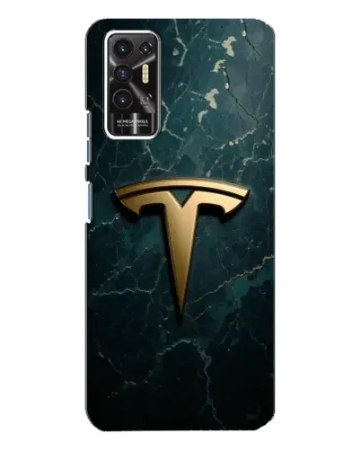 Чохол для TECNO Pova 2 (LE7n) з картинкою «Мармурова Tesla Gold»