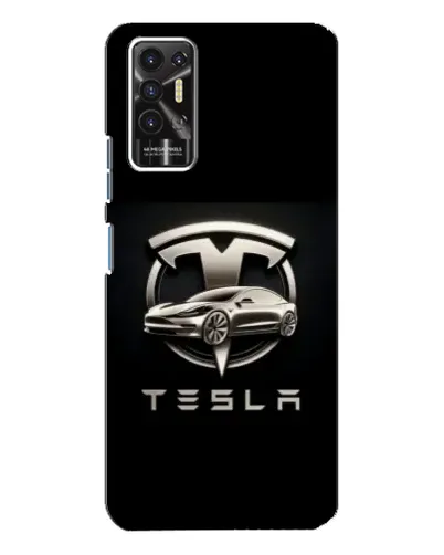Чохол для TECNO Pova 2 (LE7n) з картинкою «Tesla — срібне авто»