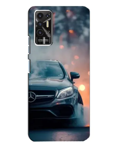 Чехол для TECNO Pova 2 (LE7n) с картинкой «Mercedes — ночной город»