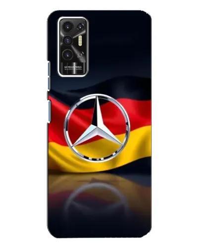 Чехол для TECNO Pova 2 (LE7n) с картинкой «Mercedes — флаг Германии»