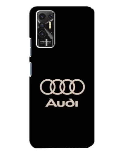 Чехол для TECNO Pova 2 (LE7n) с картинкой «Audi — золотой логотип»