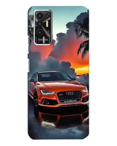 Чехол для TECNO Pova 2 (LE7n) с картинкой «Audi — закат»