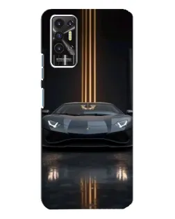 Чохол для TECNO Pova 2 (LE7n) з картинкою «Lamborghini золоті лінії»