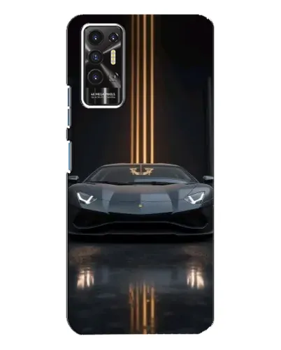 Чохол для TECNO Pova 2 (LE7n) з картинкою «Lamborghini золоті лінії»
