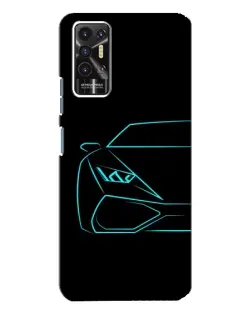 Чохол для TECNO Pova 2 (LE7n) з картинкою «Блакитний силует Lamborghini»