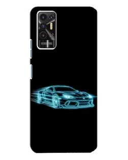 Чохол для TECNO Pova 2 (LE7n) з картинкою «Неоновий контур Lamborghini»