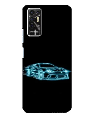 Чохол для TECNO Pova 2 (LE7n) з картинкою «Неоновий контур Lamborghini»