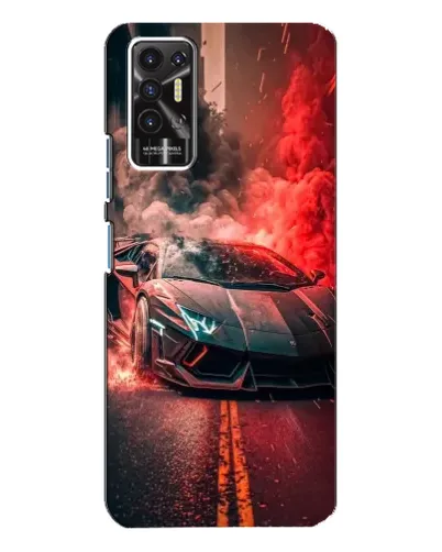 Чохол для TECNO Pova 2 (LE7n) з картинкою «Lamborghini червоний дим»