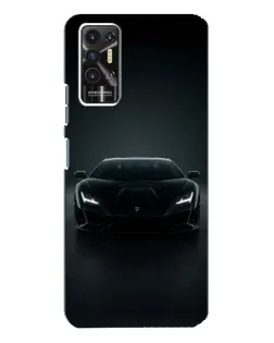 Чохол для TECNO Pova 2 (LE7n) з картинкою «Чорний Lamborghini Aventador»