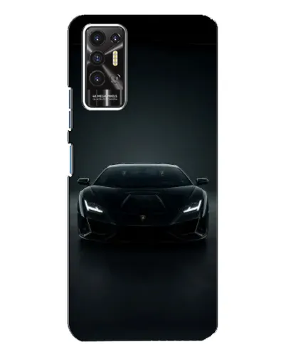 Чохол для TECNO Pova 2 (LE7n) з картинкою «Чорний Lamborghini Aventador»