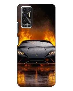 Чохол для TECNO Pova 2 (LE7n) з картинкою «Lamborghini у вогні»