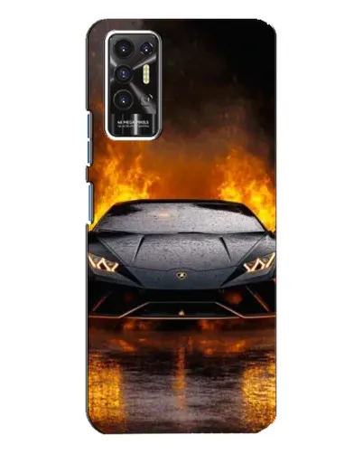 Чохол для TECNO Pova 2 (LE7n) з картинкою «Lamborghini у вогні»
