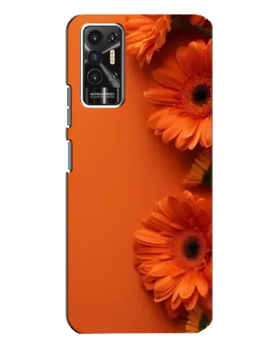 Чехол для TECNO Pova 2 (LE7n) с картинкой «Оранжевые герберы»