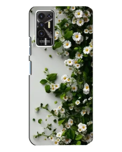 Чехол для TECNO Pova 2 (LE7n) с картинкой «Ветка мелких белых цветов»