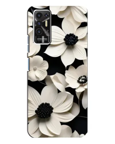 Чехол для TECNO Pova 2 (LE7n) с картинкой «Объемные белые цветы»