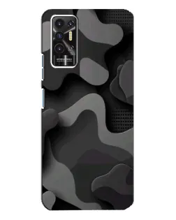 Чохол для TECNO Pova 2 (LE7n) з картинкою «Темний абстрактний камуфляж»