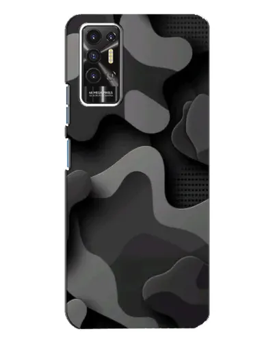 Чохол для TECNO Pova 2 (LE7n) з картинкою «Темний абстрактний камуфляж»