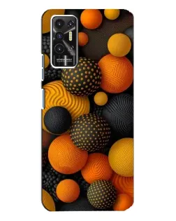 Чохол для TECNO Pova 2 (LE7n) з картинкою «Об'ємні помаранчеві сфери»