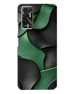 Чохол для TECNO Pova 2 (LE7n) з картинкою «Зелені шкіряні хвилі»
