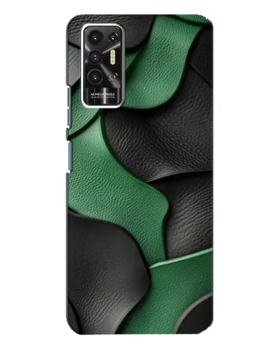 Чохол для TECNO Pova 2 (LE7n) з картинкою «Зелені шкіряні хвилі»
