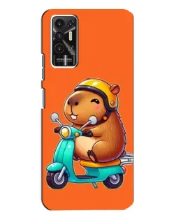 Чохол для TECNO Pova 2 (LE7n) з картинкою «Капібара на скутері»