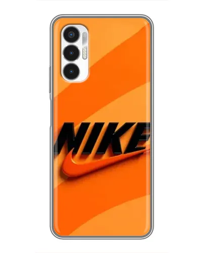 Чехол для TECNO POVA 3 (LF7n) с картинкой «Оранжевый драйв Nike»
