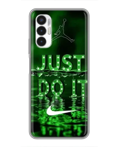 Чехол для TECNO POVA 3 (LF7n) с картинкой «Зеленый неоновый Nike»
