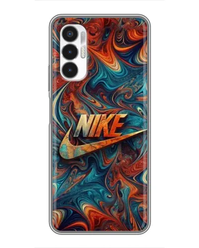 Чехол для TECNO POVA 3 (LF7n) с картинкой «Nike в абстракции»
