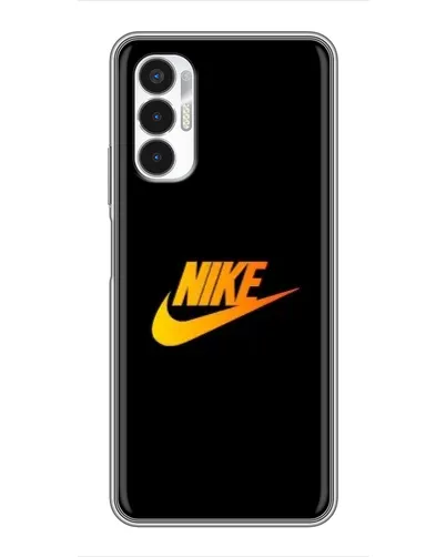 Чехол для TECNO POVA 3 (LF7n) с картинкой «Золотой логотип Nike»